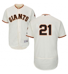 Men's Majestic San Francisco Giants #21 Deion Sanders Cream Home Flex Base Authentic Collection MLB Jersey