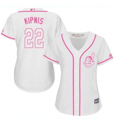 Women's Majestic Cleveland Indians #22 Jason Kipnis Replica White Fashion Cool Base MLB Jersey