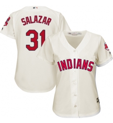 Women's Majestic Cleveland Indians #31 Danny Salazar Replica Cream Alternate 2 Cool Base MLB Jersey