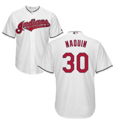 Men's Majestic Cleveland Indians #30 Tyler Naquin Replica White Home Cool Base MLB Jersey