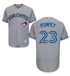 Men's Majestic Toronto Blue Jays #23 Dalton Pompey Grey Road Flex Base Authentic Collection MLB Jersey
