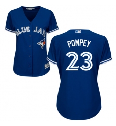 Women's Majestic Toronto Blue Jays #23 Dalton Pompey Authentic Blue Alternate MLB Jersey