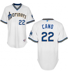 Men's Majestic Seattle Mariners #22 Robinson Cano Replica White 1979 Turn Back The Clock MLB Jersey