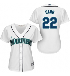 Women's Majestic Seattle Mariners #22 Robinson Cano Replica White Home Cool Base MLB Jersey