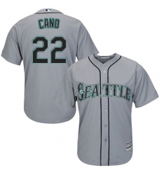 Youth Majestic Seattle Mariners #22 Robinson Cano Replica Grey Road Cool Base MLB Jersey