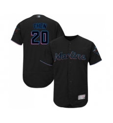 Men's Miami Marlins #20 Wei-Yin Chen Black Alternate Flex Base Authentic Collection Baseball Jersey