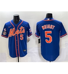 Men's New York Mets #5 David Wright Blue With Cool Base Stitched Baseball Jersey