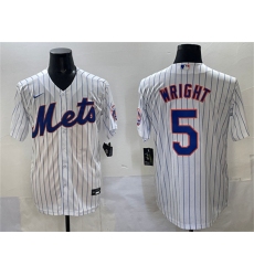 Men's New York Mets #5 David Wright White Stitched Baseball Jersey