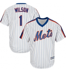 Youth Majestic New York Mets #1 Mookie Wilson Replica White Alternate Cool Base MLB Jersey
