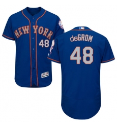 Men's Majestic New York Mets #48 Jacob deGrom Royal/Gray Alternate Flex Base Authentic Collection MLB Jersey