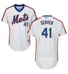 Men's Majestic New York Mets #41 Tom Seaver White Alternate Flex Base Authentic Collection MLB Jersey