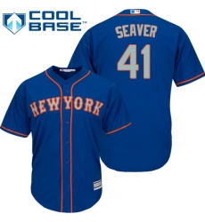 Youth Majestic New York Mets #41 Tom Seaver Replica Royal Blue Alternate Road Cool Base MLB Jersey