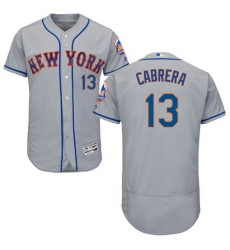 Men's Majestic New York Mets #13 Asdrubal Cabrera Grey Road Flex Base Authentic Collection MLB Jersey