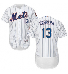 Men's Majestic New York Mets #13 Asdrubal Cabrera White Home Flex Base Authentic Collection MLB Jersey
