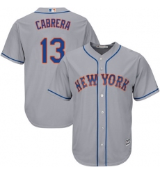 Youth Majestic New York Mets #13 Asdrubal Cabrera Replica Grey Road Cool Base MLB Jersey