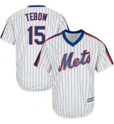 Men's Majestic New York Mets #15 Tim Tebow Replica White Alternate Cool Base MLB Jersey