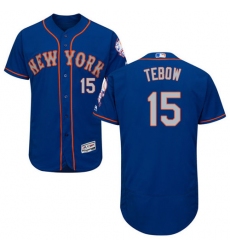Men's Majestic New York Mets #15 Tim Tebow Royal/Gray Flexbase Authentic Collection MLB Jersey