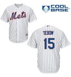 Youth Majestic New York Mets #15 Tim Tebow Replica White Home Cool Base MLB Jersey