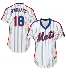 Women's Majestic New York Mets #18 Travis d'Arnaud Replica White Alternate Cool Base MLB Jersey