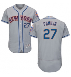 Men's Majestic New York Mets #27 Jeurys Familia Grey Road Flex Base Authentic Collection MLB Jersey