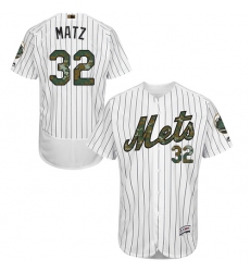 Men's Majestic New York Mets #32 Steven Matz Authentic White 2016 Memorial Day Fashion Flex Base MLB Jersey