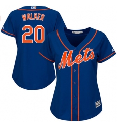 Women's Majestic New York Mets #20 Neil Walker Replica Royal Blue Alternate Home Cool Base MLB Jersey