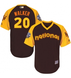 Youth Majestic New York Mets #20 Neil Walker Authentic Brown 2016 All-Star National League BP Cool Base MLB Jersey