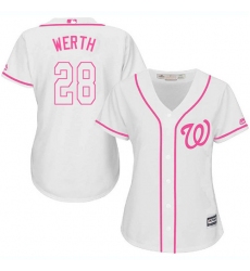 Women's Majestic Washington Nationals #28 Jayson Werth Replica White Fashion Cool Base MLB Jersey