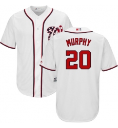 Youth Majestic Washington Nationals #20 Daniel Murphy Authentic White Home Cool Base MLB Jersey