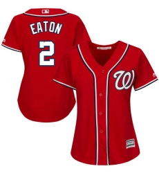 Women's Majestic Washington Nationals #2 Adam Eaton Authentic Red Alternate 1 Cool Base MLB Jersey