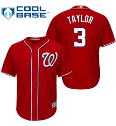 Men's Majestic Washington Nationals #3 Michael Taylor Replica Red Alternate 1 Cool Base MLB Jersey