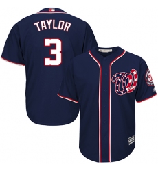 Youth Majestic Washington Nationals #3 Michael Taylor Replica Navy Blue Alternate 2 Cool Base MLB Jersey