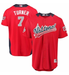 Men's Majestic Washington Nationals #7 Trea Turner Game Red National League 2018 MLB All-Star MLB Jersey