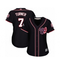 Women's Washington Nationals #7 Trea Turner Authentic Navy Blue Alternate 2 Cool Base 2019 World Series Bound Baseball Jersey