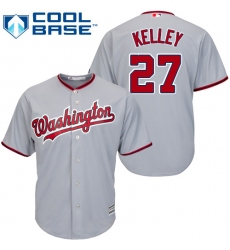 Men's Majestic Washington Nationals #27 Shawn Kelley Replica Grey Road Cool Base MLB Jersey