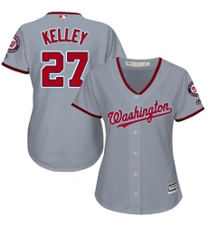 Women's Majestic Washington Nationals #27 Shawn Kelley Replica Grey Road Cool Base MLB Jersey