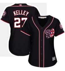 Women's Majestic Washington Nationals #27 Shawn Kelley Replica Navy Blue Alternate 2 Cool Base MLB Jersey
