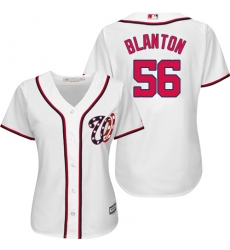 Women's Majestic Washington Nationals #56 Joe Blanton Replica White Home Cool Base MLB Jersey