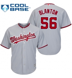 Youth Majestic Washington Nationals #56 Joe Blanton Replica Grey Road Cool Base MLB Jersey