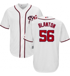 Youth Majestic Washington Nationals #56 Joe Blanton Replica White Home Cool Base MLB Jersey