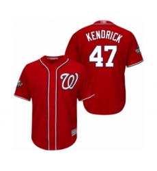 Youth Washington Nationals #56 Joe Blanton Authentic Red Alternate 1 Cool Base 2019 World Series Bound Baseball Jersey