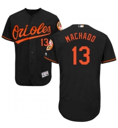 Men's Majestic Baltimore Orioles #13 Manny Machado Black Alternate Flex Base Authentic Collection MLB Jersey