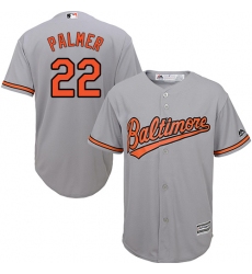 Men's Majestic Baltimore Orioles #22 Jim Palmer Replica Grey Road Cool Base MLB Jersey