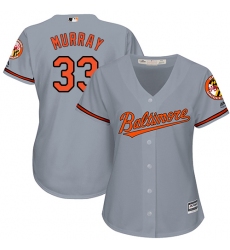 Women's Majestic Baltimore Orioles #33 Eddie Murray Replica Grey Road Cool Base MLB Jersey