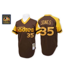Men's Mitchell and Ness San Diego Padres #35 Randy Jones Authentic Brown Throwback MLB Jersey