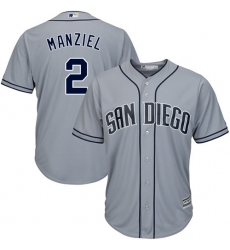 Men's Majestic San Diego Padres #2 Johnny Manziel Replica Grey Road Cool Base MLB Jersey