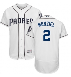 Men's Majestic San Diego Padres #2 Johnny Manziel White Home Flex Base Authentic Collection MLB Jersey