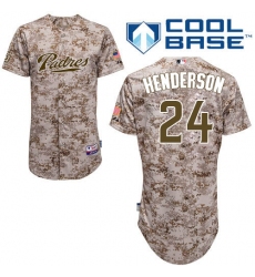Men's Majestic San Diego Padres #24 Rickey Henderson Authentic Camo Alternate 2 Cool Base MLB Jersey