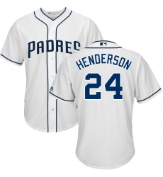 Youth Majestic San Diego Padres #24 Rickey Henderson Replica White Home Cool Base MLB Jersey