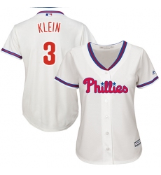 Women's Majestic Philadelphia Phillies #3 Chuck Klein Replica Cream Alternate Cool Base MLB Jersey
